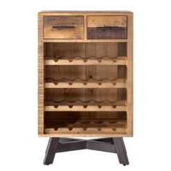 Range-bouteilles Tamati -Wenko Soldes Boutique weinregal tamati altholz pinie metall pinie dunkel schwarz 4920732