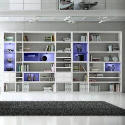 Etagère XXL Emporior L.A -Wenko Soldes Boutique xxl regalwand emporior i a rgb led beleuchtung hochglanz weiss matt weiss 3396457